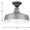 Progress Lighting Cedar Springs Collection Metallic Gray One-Light Semi-Flush Mount P550070-082